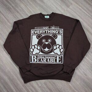 Online Ceramics Mushroom House Everything’s Bearable Men's L Sweatshirt Brown